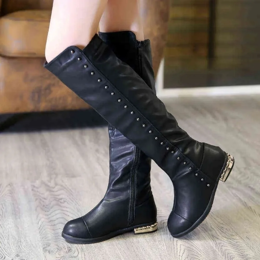 Fashion Side Zipper Knee High Riding Boots Sz 5.5 Winter Boot🌴✌️